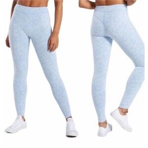 Gymshark Dry Fleur Texture High Rise Leggings Blue White Size XS Women's﻿﻿﻿﻿